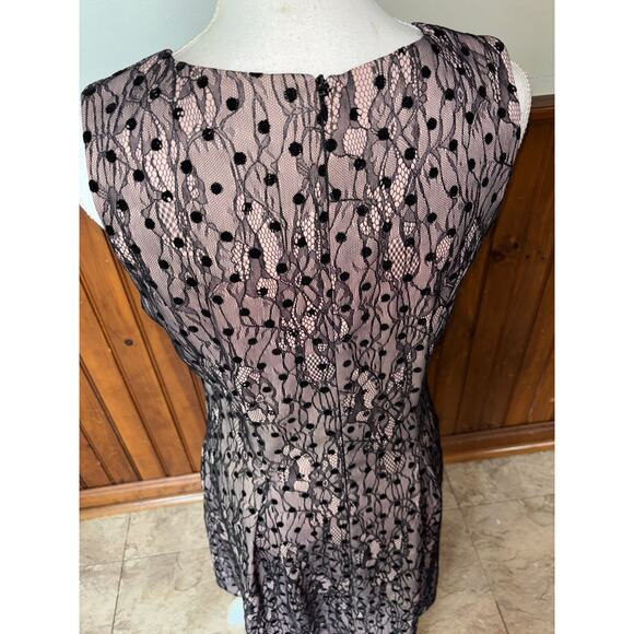 Womens Jason Wu Blush Black Lace Overlay Sleeveless Knee Length Dress Size M - Picture 7 of 12